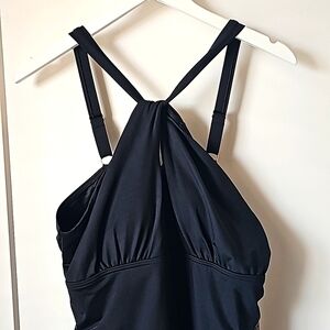 NWT, Black Lands End Tankini Top Size 18